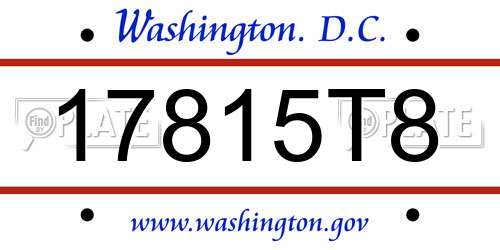 17815T8 District Of Columbia License Plate