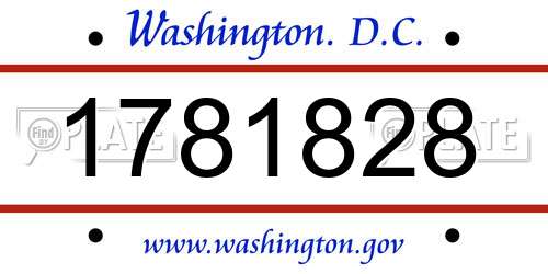 1781828 District Of Columbia License Plate