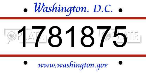1781875 District Of Columbia License Plate