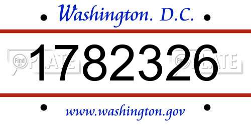 1782326 District Of Columbia License Plate