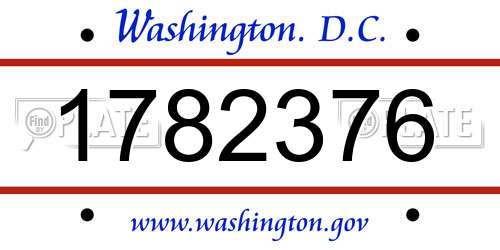 1782376 District Of Columbia License Plate