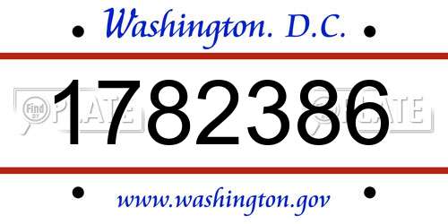 1782386 District Of Columbia License Plate