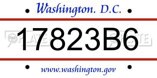 17823B6 District Of Columbia License Plate