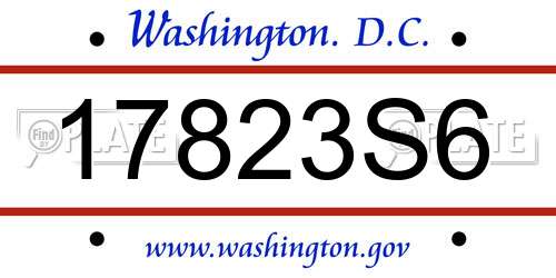17823S6 District Of Columbia License Plate