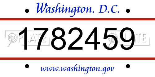 1782459 District Of Columbia License Plate
