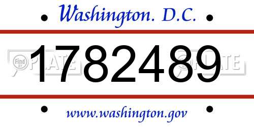 1782489 District Of Columbia License Plate
