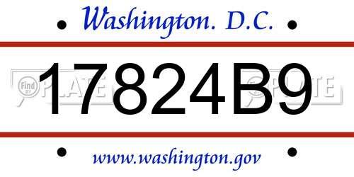 17824B9 District Of Columbia License Plate