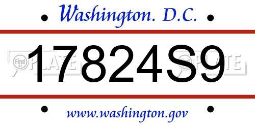 17824S9 District Of Columbia License Plate