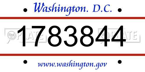 1783844 District Of Columbia License Plate