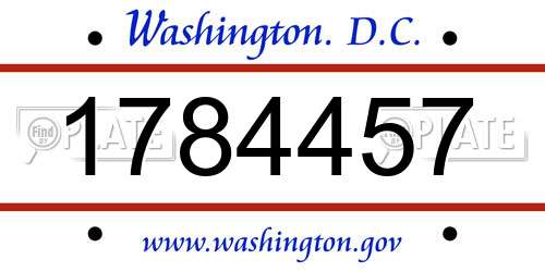 1784457 District Of Columbia License Plate