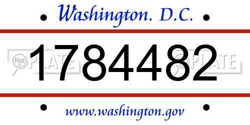 1784482 District Of Columbia License Plate