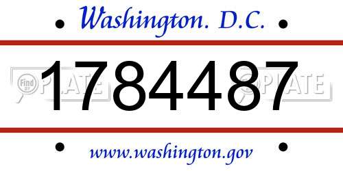 1784487 District Of Columbia License Plate