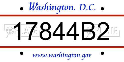 17844B2 District Of Columbia License Plate
