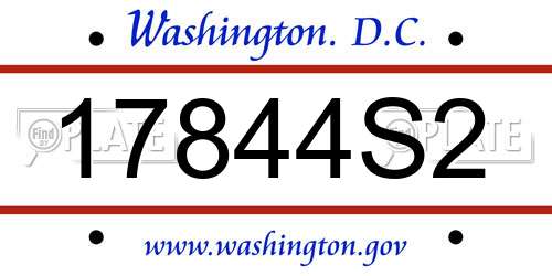 17844S2 District Of Columbia License Plate