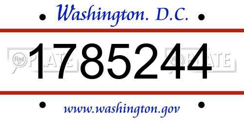 1785244 District Of Columbia License Plate