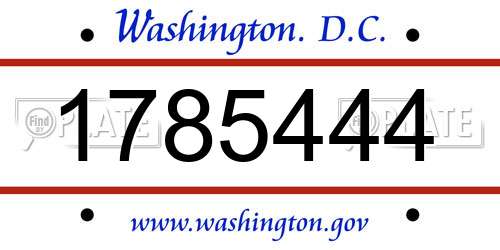 1785444 District Of Columbia License Plate