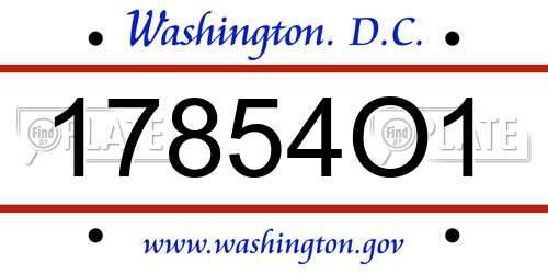 17854O1 District Of Columbia License Plate
