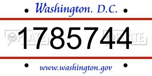 1785744 District Of Columbia License Plate