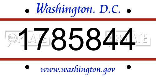 1785844 District Of Columbia License Plate