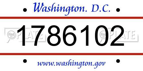 1786102 District Of Columbia License Plate