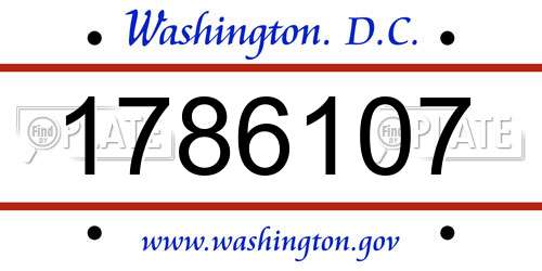 1786107 District Of Columbia License Plate