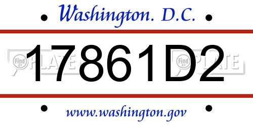 17861D2 District Of Columbia License Plate