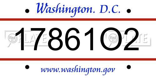 17861O2 District Of Columbia License Plate