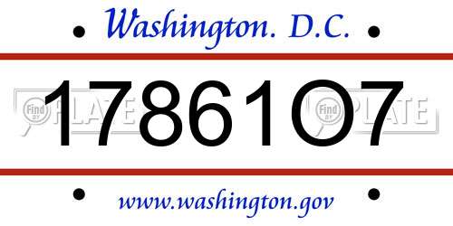 17861O7 District Of Columbia License Plate