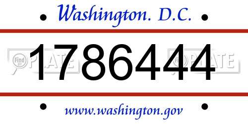 1786444 District Of Columbia License Plate