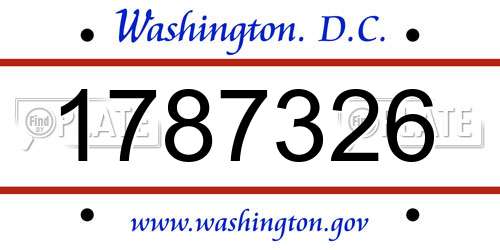 1787326 District Of Columbia License Plate