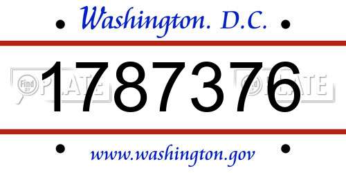 1787376 District Of Columbia License Plate
