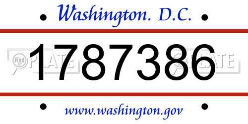1787386 District Of Columbia License Plate