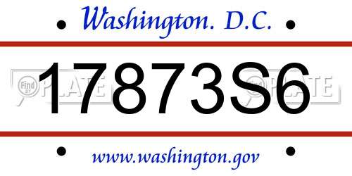 17873S6 District Of Columbia License Plate