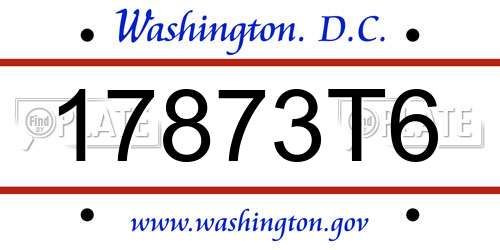 17873T6 District Of Columbia License Plate