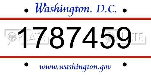 1787459 District Of Columbia License Plate
