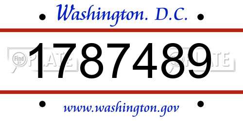 1787489 District Of Columbia License Plate