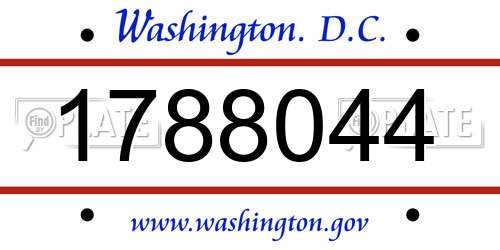 1788044 District Of Columbia License Plate