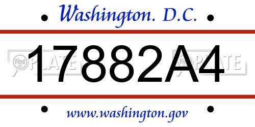 17882A4 District Of Columbia License Plate