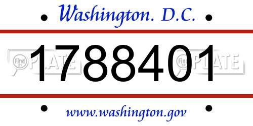 1788401 District Of Columbia License Plate