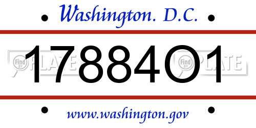 17884O1 District Of Columbia License Plate
