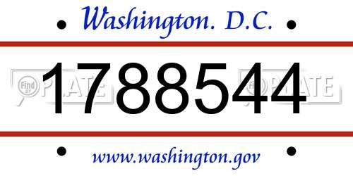 1788544 District Of Columbia License Plate