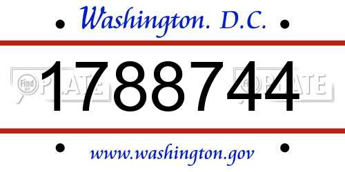 1788744 District Of Columbia License Plate