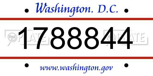1788844 District Of Columbia License Plate