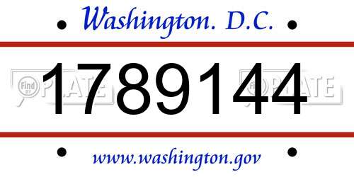 1789144 District Of Columbia License Plate