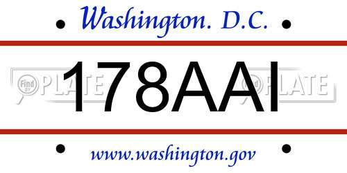 178AAI District Of Columbia License Plate
