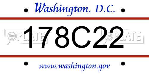 178C22 District Of Columbia License Plate