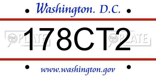 178CT2 District Of Columbia License Plate