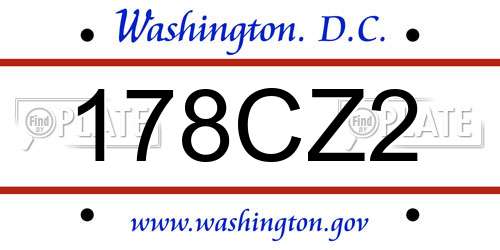 178CZ2 District Of Columbia License Plate