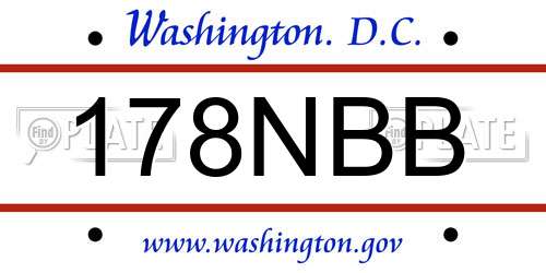 178NBB District Of Columbia License Plate
