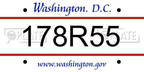 178R55 District Of Columbia License Plate